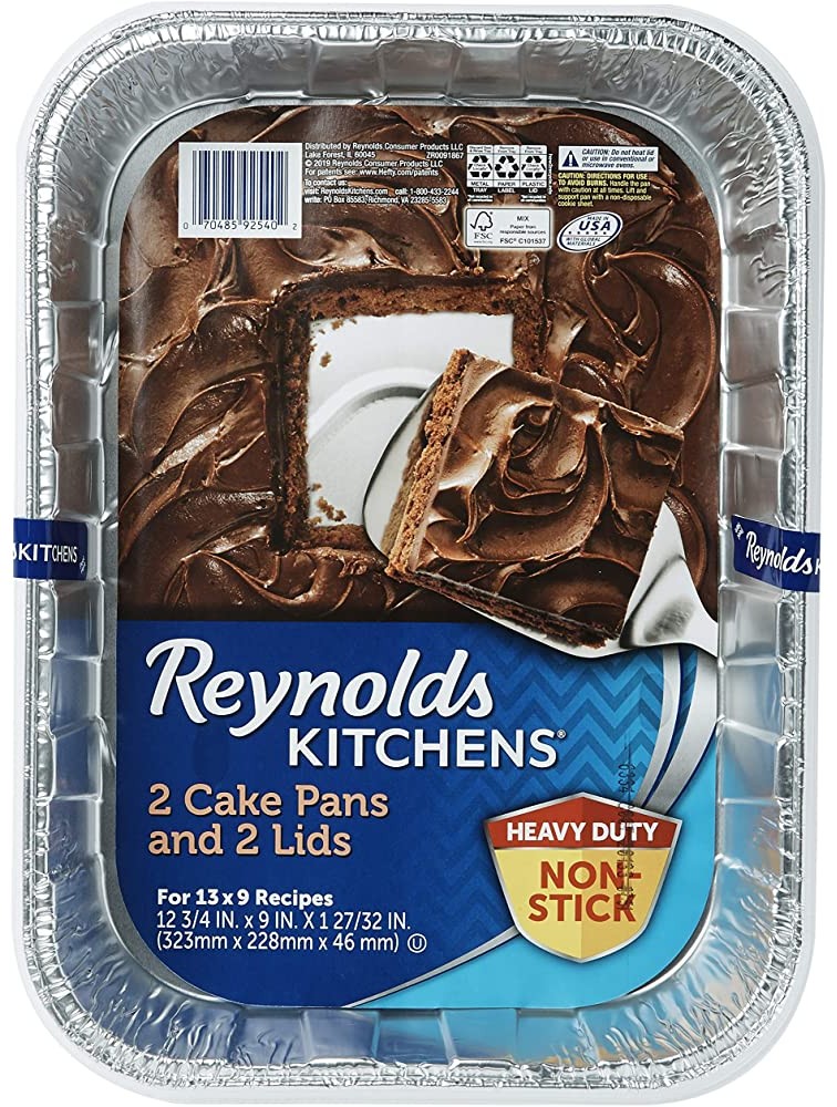 Reynolds Kitchens Aluminum Pans with Lids Blue 13x9 Inch 2 Count - BSFJ4P1BO