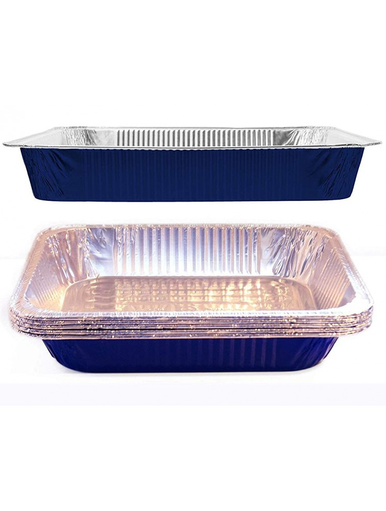 Tiger Chef Full Size Blue Disposable Aluminum Foil Steam Table Baking Pans 19 5 8in x 11 5 8in x 2 3 16 inches Deep Disposable Chafing Pans 25-Pack - BG6P7CCNW