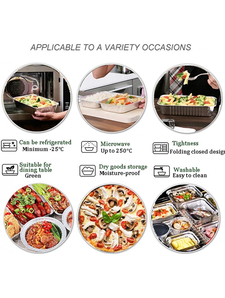 YYFANGYF Disposable Cookware Aluminum Pans,Thicken Disposable Tin Foil Disc Tin Box Round Aluminum Foil Tableware Can Be Steamed Grilled Color : Silver-B Size : 23.2x19.2x5.5cm - BQ3B26AXO