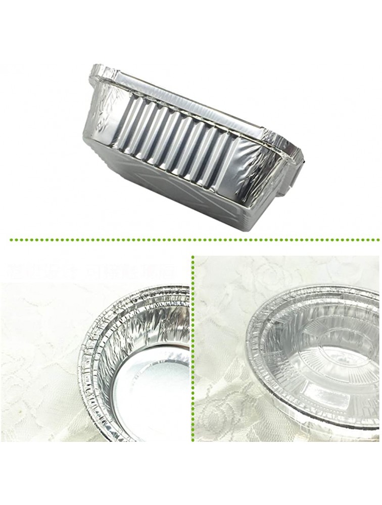 YYFANGYF Disposable Cookware Aluminum Pans,Thicken Disposable Tin Foil Disc Tin Box Round Aluminum Foil Tableware Can Be Steamed Grilled Color : Silver-B Size : 23.2x19.2x5.5cm - BQ3B26AXO